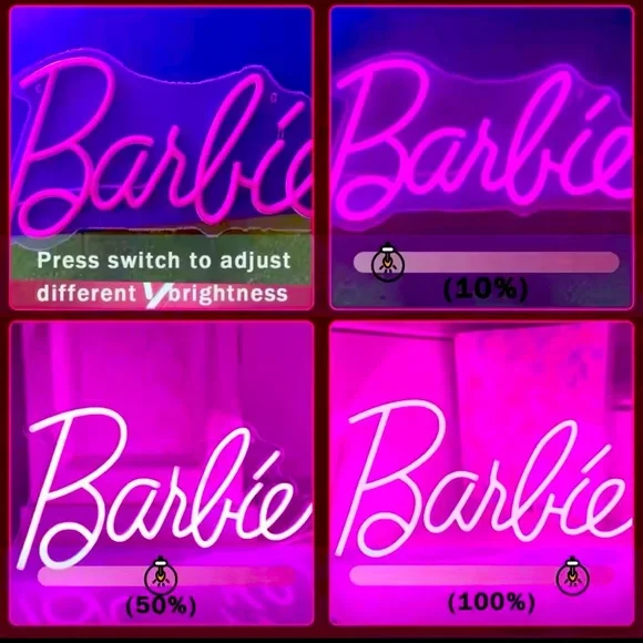 Hot Pink Neon Barbie LED Light Girly Room Dorm Office Beauty Room Decor - Picture 3 of 4